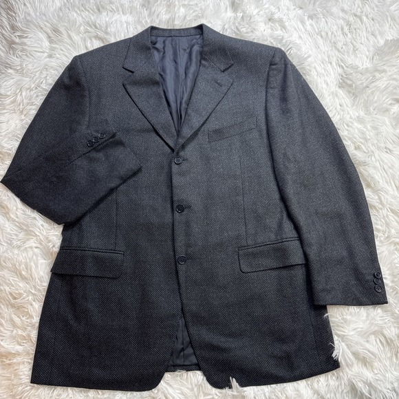 CANALI Mini Tweed Sport Coat Blazer Textured Patterned Blue...